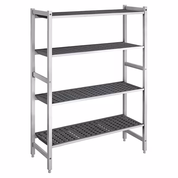 وحدة رفوف ألمنيوم - بداية - 1320x1800mm - عمق: 360 mm - 4 رفوف - الحمولة: 900 kg