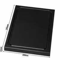 (2 pieces) FUCHS | Cutting board with juice groove and non-slip feet - Black
