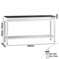 RST-työpöytä PREMIUM - 2000x800 mm - alatasolla - sis. graniittityötason
