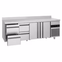 Rashladni pult PREMIUM - 2330x700 mm - 632 l - Ventilirano hlađenje - s 2 vrata - s 4 ladica - Podignuti rub