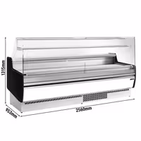 Serve Over Counter - 2560x953mm - with 4 doors - 1 shelf - white front panel - capacity 282 litres