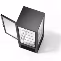 4-Sided Glass Display Fridge - 440L - 675mm - Double glazing - with 5 glass shelves - 1 rear glass door - for patisserie - Black