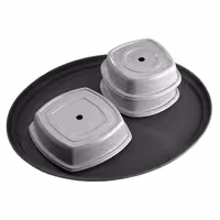(6 komada) CAMBRO | CAMTREAD® - Pladanj od stakloplastike - Ovalan - 735x600 mm - Nizak profil - Crna boja