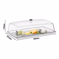 Tray with Dome Cover - GN 1/1 - Polycarbonate - 530x325mm - Height: 170mm - incl. GN 1/1 tray - with stackable design