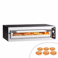 Electric Deck Pizza Oven - Single Deck - Refractory Stone Deck - 6 x Ø 35cm (13.8") - Mechanical Controls - up to 450°C