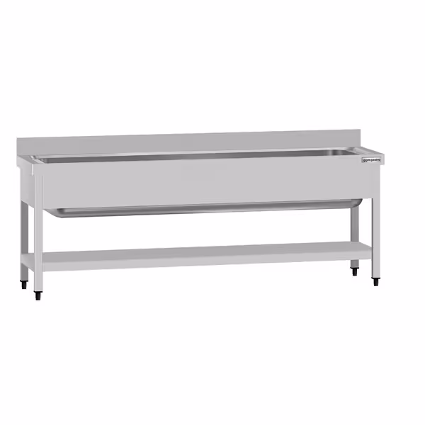طاولة غسيل الأواني ECO - 2000x700mm - مع أرضية سفلية - مع حوض واحد