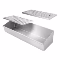 Tabuleiro perfurado para batatas fritas em aço inoxidável - 800x300mm