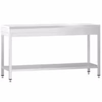 طاولة عمل ستانلس ستيل PREMIUM - 2000x700mm - مع رف سفلي - شامل لوح تقطيع أبيض