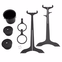 Wine Bucket with Stand & 2 Ice Buckets - Stainless Steel - Height:720mm - Black