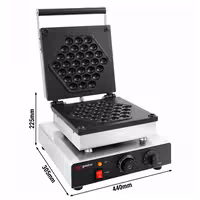 Commercial Waffle Maker - Single - Manual - 1,75 kW - Shape: Honeycomb - Teflon-coated baking plates