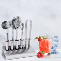 Cocktail kit - incl. jigger, strainer, ice tongs, bar knife & bottle opener