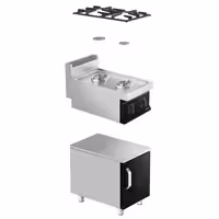 Plinski štednjak - Linija 700 - 400x700x1000 mm - 10 kW - 2 plamenika - samostojeći - zatvoreni ormarić s 1 vratima