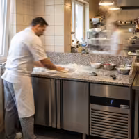 Stół chłodniczy do pizzy PREMIUM – 2100 x 800 mm – z 3 drzwiami