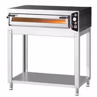 Electric Deck Pizza Oven - Single Deck - Refractory Stone Deck - 6 x Ø 35cm (13.8") - Mechanical Controls - up to 450°C - incl. Base frame