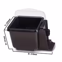 Posuda za hranu - s poklopcem - polipropilen - s drškama, prozirni poklopac - visina: 200 mm - 2,2 l - uključ. konektor