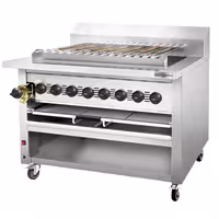 Commercial Gas Chargrill - for Adana & Shish Kebabs - 15 Auto-Rotating Skewers - 36.2kW - Freestanding - 1120mm - 790mm Deep - 8 Burners
