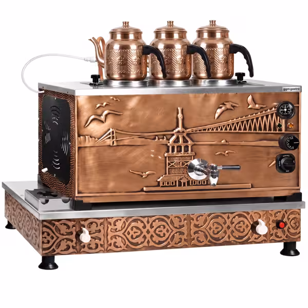 Bakır Çay Kazanı - 870mm - 33 litre - Gaz+Elektrikli - 2,5 kW