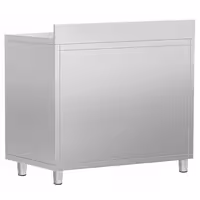 Armário de trabalho - para máquina de café - 1000x600mm - com 2 portas de batente - com aba traseira 100mm