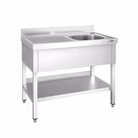 Sudoper PREMIUM - 1000x600 mm - s donjom policom - s 1 koritom - korito desno - inox