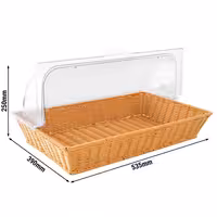 Bread Basket - with Rolltop Cover - square