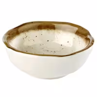 (12 adet) Ramekin (Sos Kasesi) - STONE ART - 12'li Set - Melamin - 70ml - yuvarlak - Ø80mm - Beyaz/Kahverengi