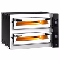 Electric Deck Pizza Oven - Twin Deck - Refractory Stone Deck - 4+4 x Ø 35cm (13.8") - Touchscreen Controls - up to 400°C