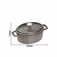 STAUB | Mini Cocotte Oval Enamelled Cast Iron Casserole Dish – 170 mm Oval – Graphite Grey