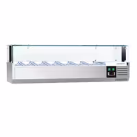 Countertop Prep Well / Refrigerated Topping Unit PREMIUM - with LED Lighting - 1500x335mm - 7x GN 1/4
