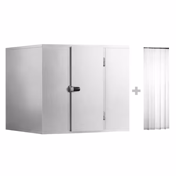 Cameră frigorifică de congelare din oțel inoxidabil - 2100x1500 mm - 4,14 m³ - cu perdea cu benzi PVC - izolație 120 mm