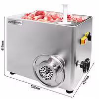 Električni stroj za mljevenje mesa – glava 22 - 680 kg/h - 1,1 kW - 230 V (monofazni) - ploča 4,5 mm - stolni