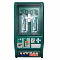 Stanica za ispiranje očiju i Dozator flastera - Zeleno - s 2 bočice (2x500 ml) - s 85 flastera