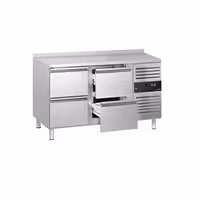 Aukstuma galds ECO - 1360x700 mm - 205 l - ar 4 atvilktnēm - Ar apmali