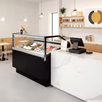 Ice Cream Display Freezer | ADAM - 1200mm - Ventilated cooling - with LED lighting - for 12 x 5 litres Napoli pans or 8 x 7 litres - Black