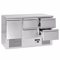 Rashladni pult ECO - 1368x700 mm - 368 l - Boja Crna - s 1 vrata - s 4 ladica - Statičko hlađenje