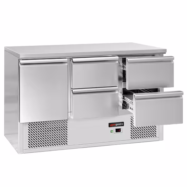 Rashladni pult ECO - 1368x700 mm - 368 l - Boja Crna - s 1 vrata - s 4 ladica - Statičko hlađenje