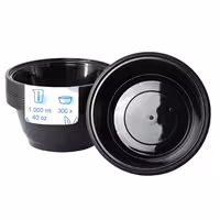 (300 pcs) Food Lidding Tray Polypropylene - 1000ml - Round - Black