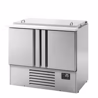 Pult za pripremu salate PREMIUM PLUS - 978 mm - 2 vrata - s ugradnim ležištem za 6x GN 1/3 & 3x GN 1/6 i poklopac od nehrđajućeg čelika