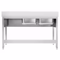 Sudoper PREMIUM - 1400x700 mm - s donjom policom - s 2 koritima - korita lijevo - inox