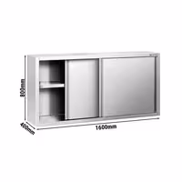 خزانة حائط ستانلس ستيل PREMIUM - 1600x400mm - مع باب انزلاقي - ارتفاع 800 mm