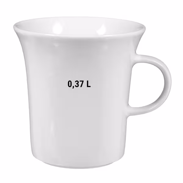 (6 adet) SELTMANN WEIDEN | Sütlü Kahve Fincanı Kadeh - 0,37 Litre - Beyaz/Sade