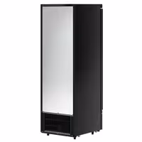Commercial multideck display freezer - 630mm - 443L - with 1 double‑glazed hinged glass door & 5 shelves - Black