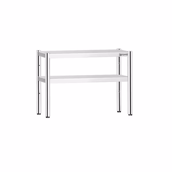 Estante de mesa em inox PREMIUM - Profissional - 2 níveis - 1000x370mm - altura ajustável