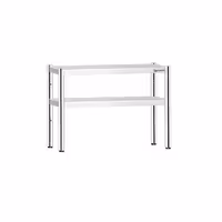 Pöytähylly - ruostumattomasta teräksestä - 2 tasoa - 1000x370 mm - korkeussäädettävä