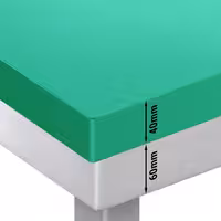 Rozsdamentes acél munkaasztal PREMIUM - 700x700 mm - alsó polccal - vágódeszka zöld - tartozék
