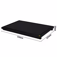 Daska za rezanje s utorom za sok HACCP - 530x325 mm - Debljina: 20 mm - polietilen (HDPE 500) - Crna - Periva u perilici posuđa