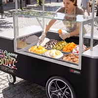 Ice Cream Cart - 2146mm - with sink - for 9 x 5 litres Napoli pans - rear sliding doors