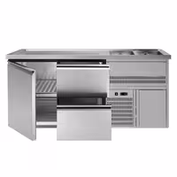 Direct Draw Beer Dispenser / Kegerator PREMIUM – 1-Door – 2 Right Sinks, 2 Cooled Drawers – 1950×700 mm