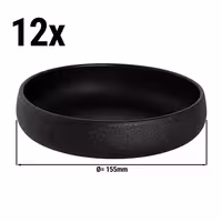 (12 pcs) Dessert Bowl - Universe - Porcelain - round - Ø 155mm - Black