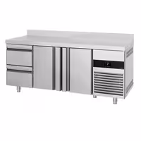 Rashladni pult PREMIUM - 1865x700 mm - 474 l - Ventilirano hlađenje - s 2 vrata - s 2 ladica - Leđni podignuti rub