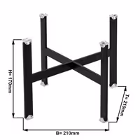Buffet Stand - Powder-coated stainless steel - Black - square - Height: 170mm - suitable for platters & plates from 210mm